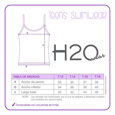 TRAJE DE BAÑO TEENS NIÑA TANKINI UV30+ H2O WEAR - 3