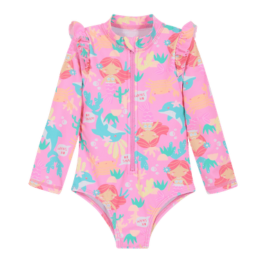 TRAJE DE BAÑO BEBE NIÑA H2O WEAR ROSADO ENTERO UV50+ M/LARGA - 1