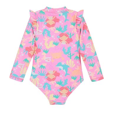 TRAJE DE BAÑO BEBE NIÑA H2O WEAR ROSADO ENTERO UV50+ M/LARGA - 2