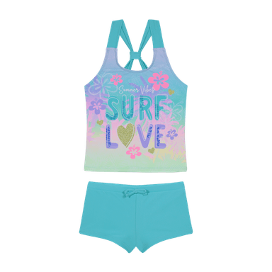 TRAJE DE BAÑO NIÑA H2O WEAR TURQUESA TANKINI UV30+ SUBLIMADO PARA - 1