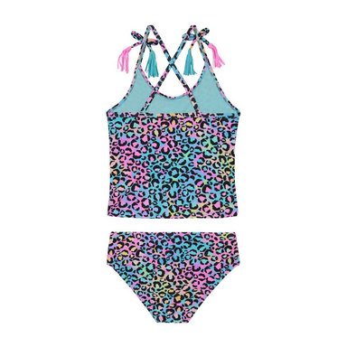 TRAJE DE BAÑO NIÑA H2O WEAR ROSADO TANKINI UV30+ CON VUELOS PARA - 2