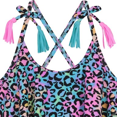 TRAJE DE BAÑO NIÑA H2O WEAR ROSADO TANKINI UV30+ CON VUELOS PARA - 3