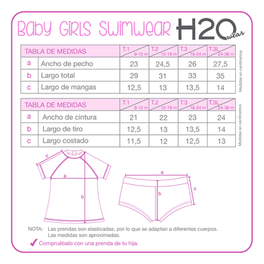 TRAJE DE BAÑO NIÑA DISNEY LILA SET UV50+ PARA BEBE - 3