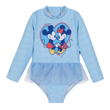 TRAJE DE BAÑO NIÑA DISNEY CELESTE ENTERO M/LARGA UV50+ PARA BEBE - 1