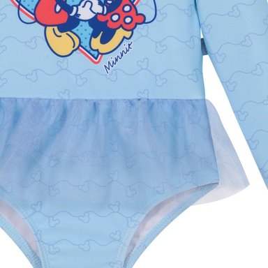 TRAJE DE BAÑO NIÑA DISNEY CELESTE ENTERO M/LARGA UV50+ PARA BEBE - 3