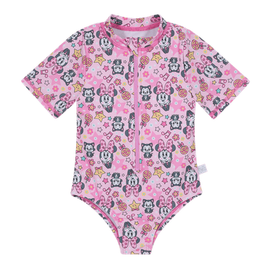 TRAJE DE BAÑO NIÑA DISNEY ROSADO ENTERO M/CORTA UV50+ PARA BEBE - 1