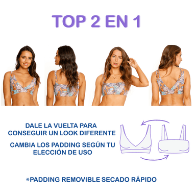 TRAJE DE BAÑO MUJER H2O WEAR BIKINI TOP TWO WAYS PARA MORADO - 3