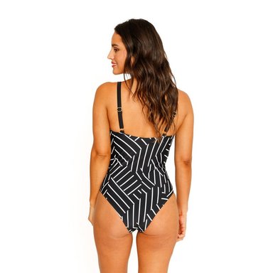 TRAJE DE BAÑO MUJER H2O WEAR ENTERO ESCOTE ESTAMPADO PARA NEGRO - 7