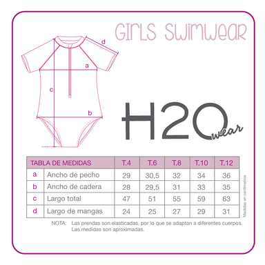 TRAJE DE BAÑO NIÑA H2O WEAR FUCSIA MANGA LARGA UV30+ - 4