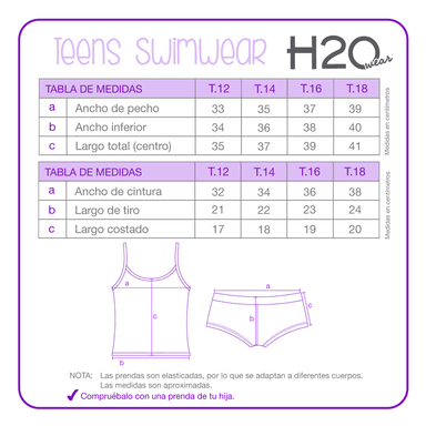 TRAJE DE BAÑO NIÑA H2O WEAR TEENS TANKINI UV30+ ESTAMP. - 3