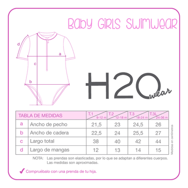 TRAJE DE BAÑO BEBE NIÑA H2O WEAR MANGA CORTA UV50+ - 4