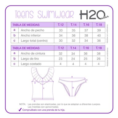 TRAJE DE BAÑO NIÑA TEENS TANKINI UV30+ EN V H2O WEAR - 3