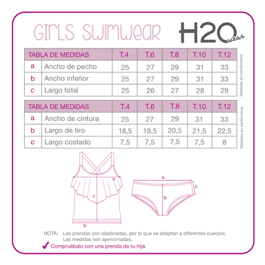 TRAJE DE BAÑO NIÑA TANKINI SUBLIMADO H2O WEAR ROSADO - 5