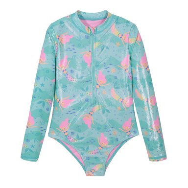 TRAJE DE BAÑO NIÑA M/LARGA UV50 H2O WEAR TURQUESA - 1