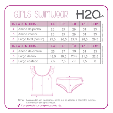 TRAJE DE BAÑO NIÑA TANKINI VUELO UV50 H2O WEAR TURQUESA - 5