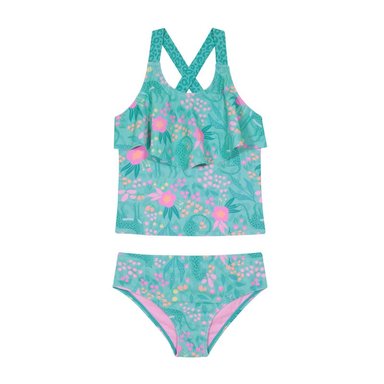 TRAJE DE BAÑO NIÑA TANKINI VUELO UV50 H2O WEAR TURQUESA - 1