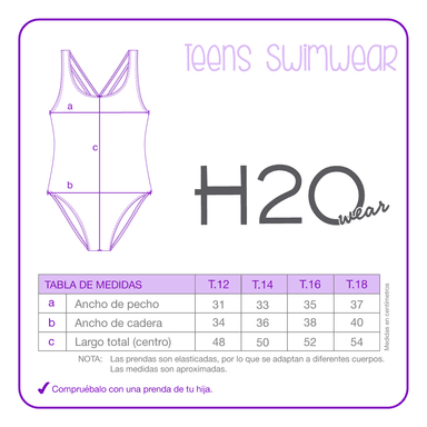 TRAJE DE BAÑO NIÑA TEENS UV50 H2O WEAR ROSADO - 4