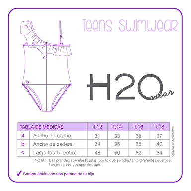 TRAJE DE BAÑO NIÑA TEENS UV50 H2O WEAR TURQUESA - 4