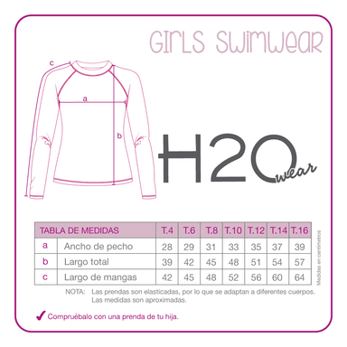 TRAJE DE BAÑO NIÑA POLERA UV50 M/LARGA H2O WEAR NEGRO - 5