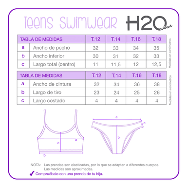 TRAJE DE BAÑO NIÑA TEENS BIKINI UV50 H2O WEAR AZUL - 5