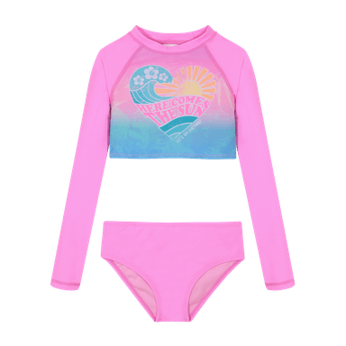 TRAJE DE BAÑO NIÑA TANKINI CROP TOP UV50 H2O WEAR FUCSIA - 2
