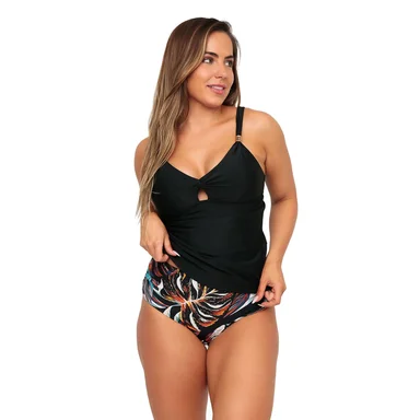 TRAJE DE BAÑO MUJER TANKINI CONTROL JESSICA H2O WEAR NEGRO - 2