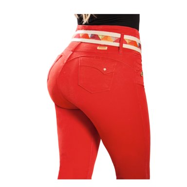 JEAN MUJER DRAXY ROJO PUSHUP COLOMBIANO ORIGINAL BOTA PITILLO 1345 R2 - 2