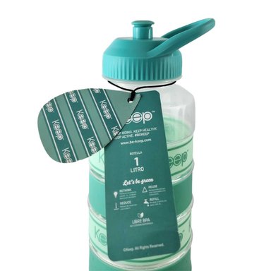 BOTELLA KEEP AGUA BIG BANDS DEPORTISTA OUTDOOR 1L TURQUESA - 6