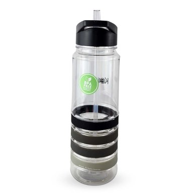 BOTELLA KEEP BANDAS COLORES 750ML AGUA BEBIDAS NEGRO - 3