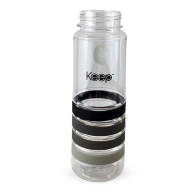 BOTELLA KEEP BANDAS COLORES 750ML AGUA BEBIDAS NEGRO - 6