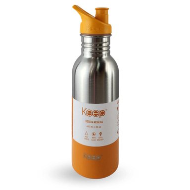 BOTELLA METALICA KEEP 600ML KEEP BEBIDAS DEPORTE NARANJA - 1