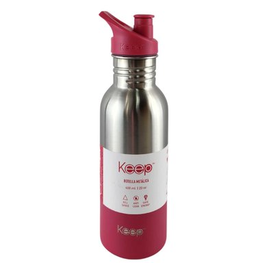 BOTELLA METALICA KEEP 600ML KEEP BEBIDAS DEPORTE ROSA - 1