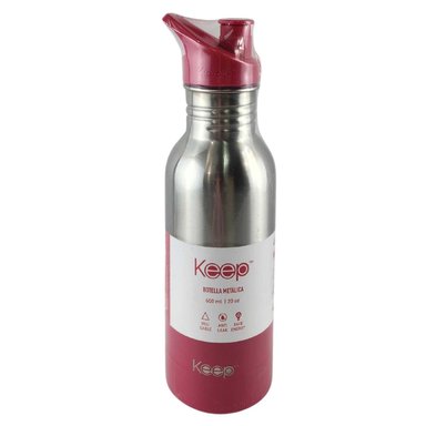 BOTELLA METALICA KEEP 600ML KEEP BEBIDAS DEPORTE ROSA - 2