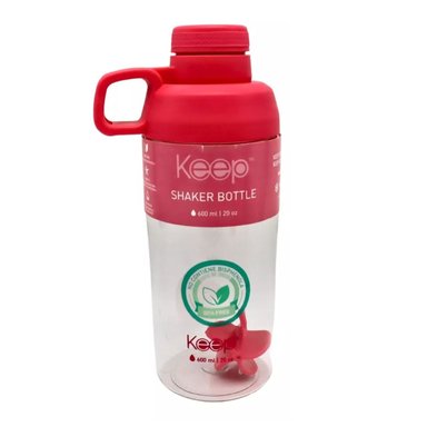 BOTELLA SHAKER KEEP MEZCLADOR PROTEINAS GIMNASIO 600ML ROSA - 1