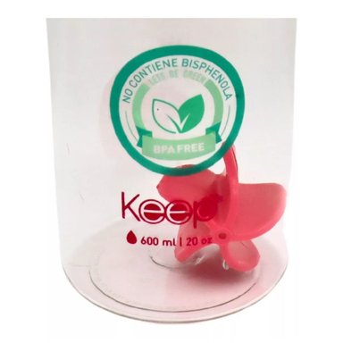 BOTELLA SHAKER KEEP MEZCLADOR PROTEINAS GIMNASIO 600ML ROSA - 5