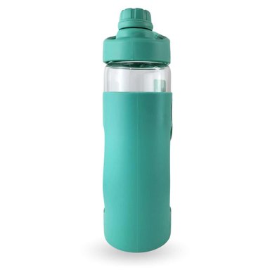 BOTELLA KEEP 470ML VIDRIO PROTECTOR AGUA DEPORTES OUTDOOR TURQUESA - 3