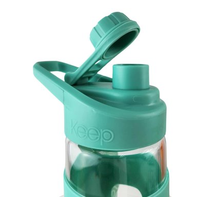 BOTELLA KEEP 470ML VIDRIO PROTECTOR AGUA DEPORTES OUTDOOR TURQUESA - 4