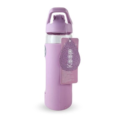 BOTELLA KEEP 470ML VIDRIO PROTECTOR AGUA DEPORTES OUTDOOR LILA - 3