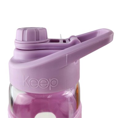 BOTELLA KEEP 470ML VIDRIO PROTECTOR AGUA DEPORTES OUTDOOR LILA - 4
