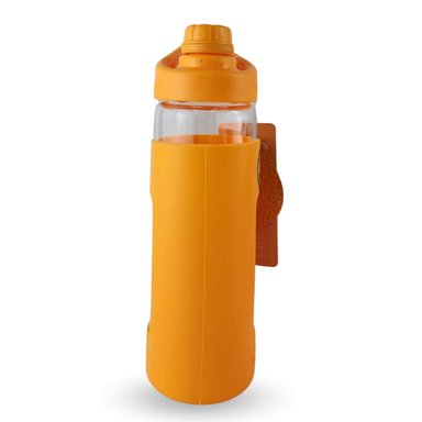 BOTELLA KEEP 470ML VIDRIO PROTECTOR AGUA DEPORTES OUTDOOR NARANJA - 3