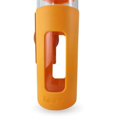 BOTELLA KEEP 470ML VIDRIO PROTECTOR AGUA DEPORTES OUTDOOR NARANJA - 4