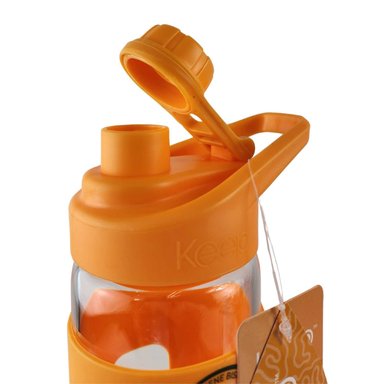 BOTELLA KEEP 470ML VIDRIO PROTECTOR AGUA DEPORTES OUTDOOR NARANJA - 5