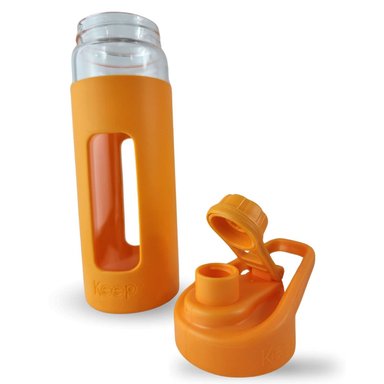 BOTELLA KEEP 470ML VIDRIO PROTECTOR AGUA DEPORTES OUTDOOR NARANJA - 6