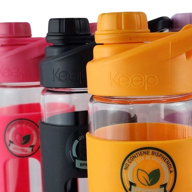 BOTELLA KEEP 470ML VIDRIO PROTECTOR AGUA DEPORTES OUTDOOR NARANJA - 8