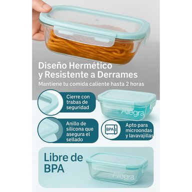 SET 3 CONTENEDORES TAPERS HERMETICOS DE VIDRIO ALLEGRA - 5