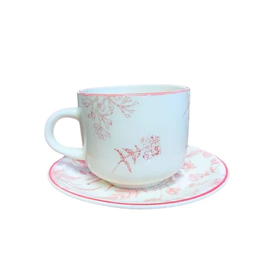 SET TAZA CON PLATILLO ROYAL 260ML 15CM DISEÑO ROSE COCINA - 3