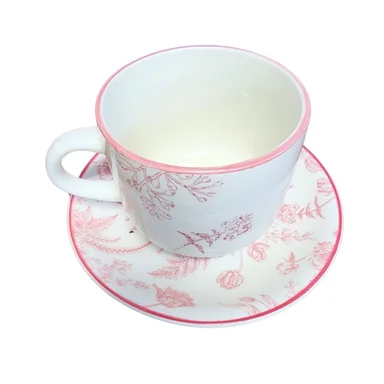 SET TAZA CON PLATILLO ROYAL 260ML 15CM DISEÑO ROSE COCINA - 4
