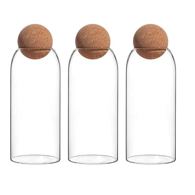 SET 3 BOTELLAS FRASCOS CONTENEDOR 1500ML VIDRIO 25CM TAPA - 1
