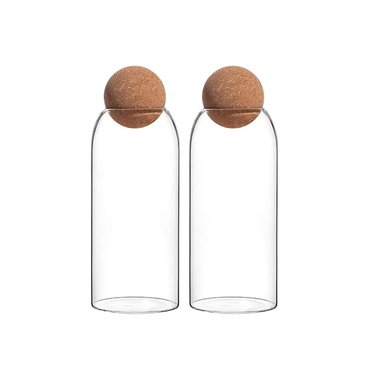 SET 2 BOTELLAS FRASCOS CONTENEDOR 1500ML VIDRIO 25CM TAPA - 1