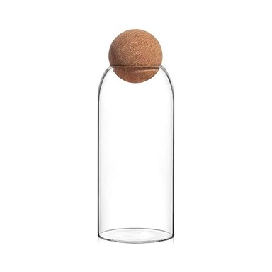 BOTELLA FRASCO CONTENEDOR 1500ML VIDRIO 25CM CON TAPA CORCHO - 1